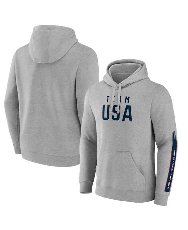 Fanatics Mens Heather Gray Team Usa Rayures Pullover Hoodie Product Image