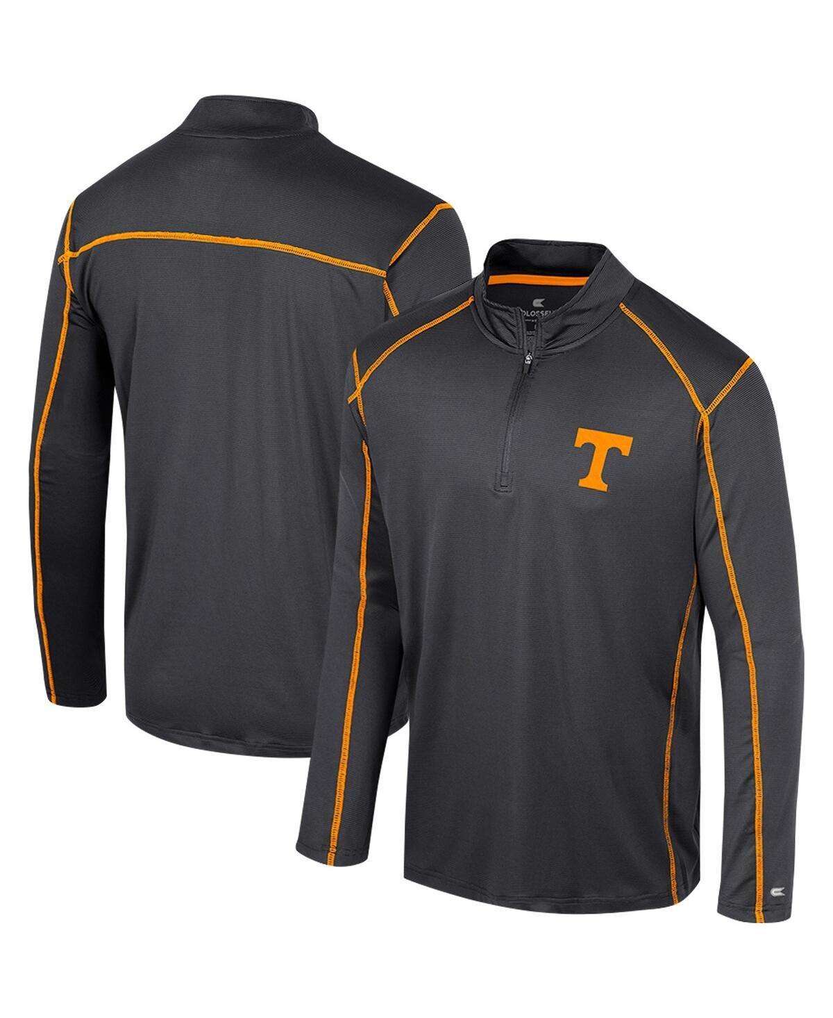 Mens Colosseum Black Tennessee Volunteers Cameron Quarter-Zip Windshirt Product Image