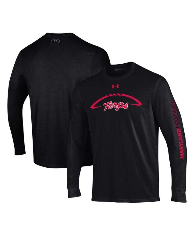 Mens Under Armour Maryland Terrapins Football Icon Performance Long Sleeve T-Shirt Product Image