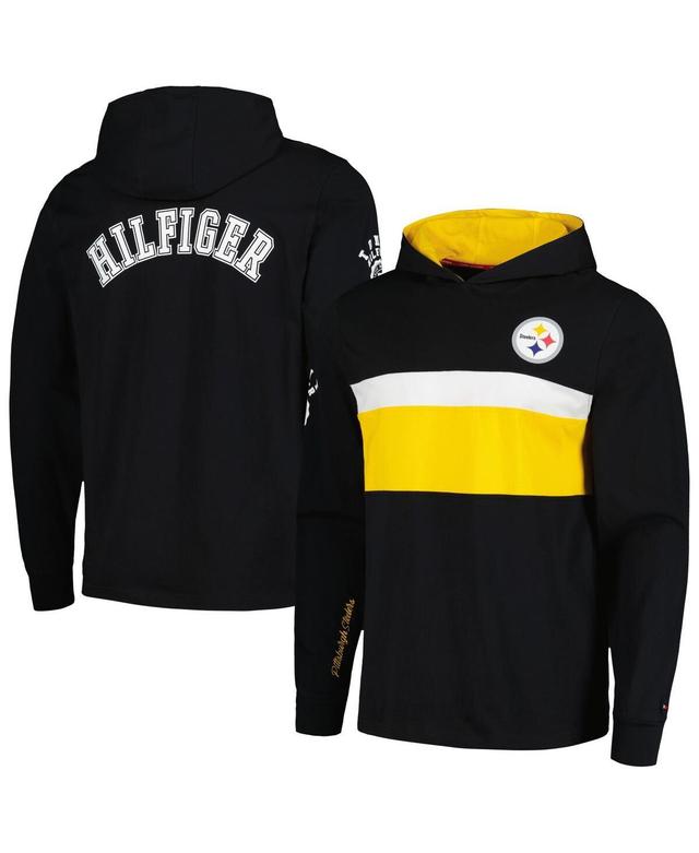 Mens Tommy Hilfiger Black Pittsburgh Steelers Morgan Long Sleeve Hoodie T-Shirt Product Image