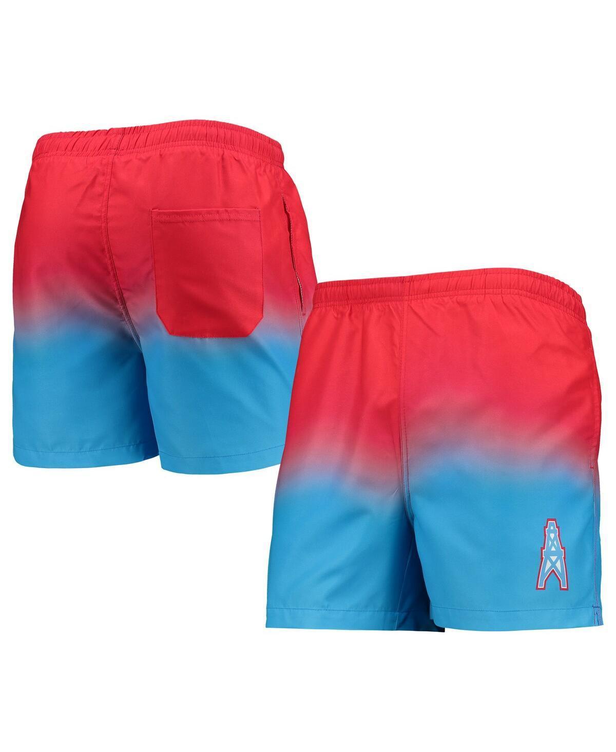 Mens FOCO Light Blue Houston Oilers Gridiron Classics Retro Dip-Dye Swim Shorts Product Image