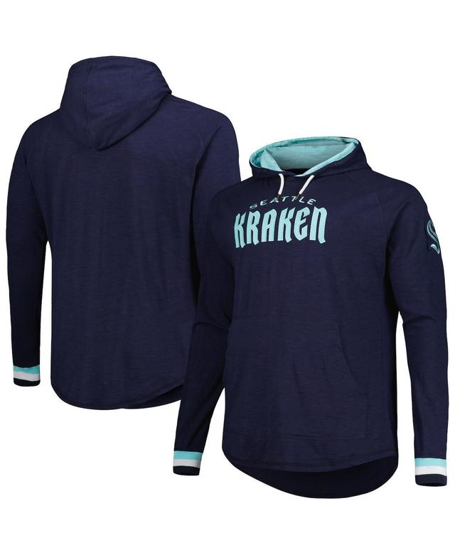 Mens Mitchell & Ness Deep Sea Blue Seattle Kraken Big and Tall Legendary Raglan Pullover Hoodie Product Image