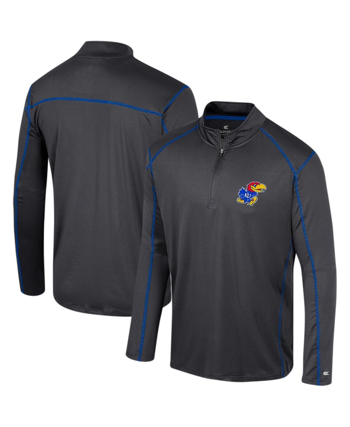 Mens Colosseum Charcoal Kansas Jayhawks Cameron Quarter-Zip Windshirt Product Image