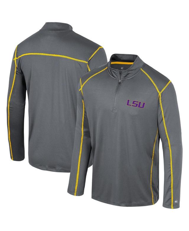 Mens Colosseum Black LSU Tigers Cameron Quarter-Zip Windshirt Product Image