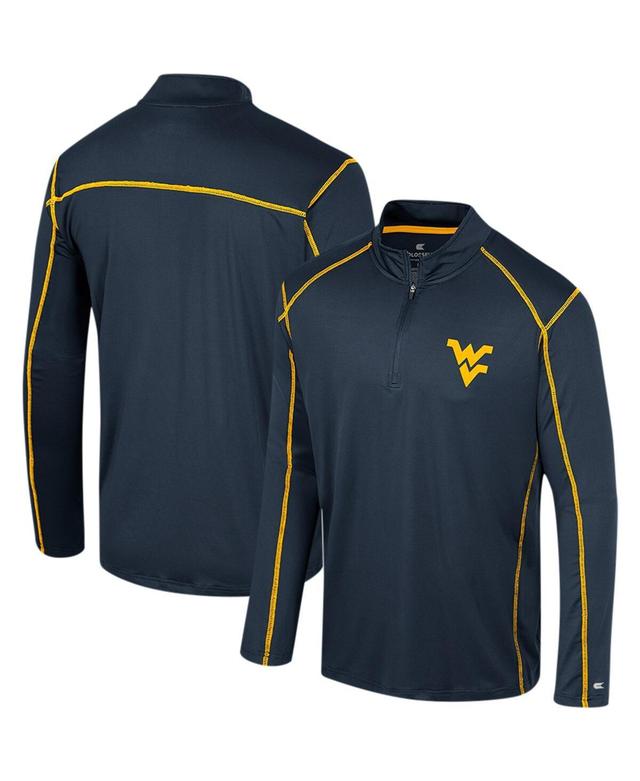 Mens Colosseum Navy West Virginia Mountaineers Cameron Quarter-Zip Windshirt Product Image