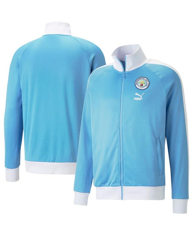 Mens Puma Sky Blue Manchester City ftblHeritage T7 Raglan Full-Zip Track Jacket Product Image