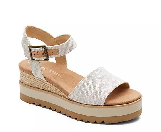 Toms Womens Diana Textile Platform Rope Wedge Sandals Product Image