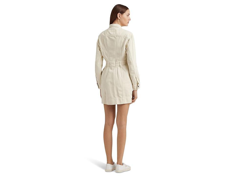 Lauren Ralph Lauren Denim Shirtdress (Cream Wash) Women's Clothing Product Image