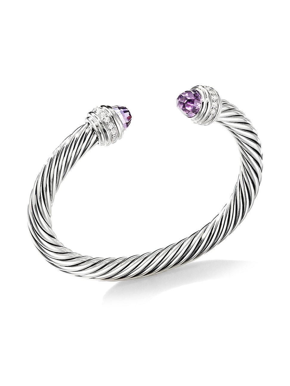 Womens Classic Cable Bracelet in Sterling Silver Product Image