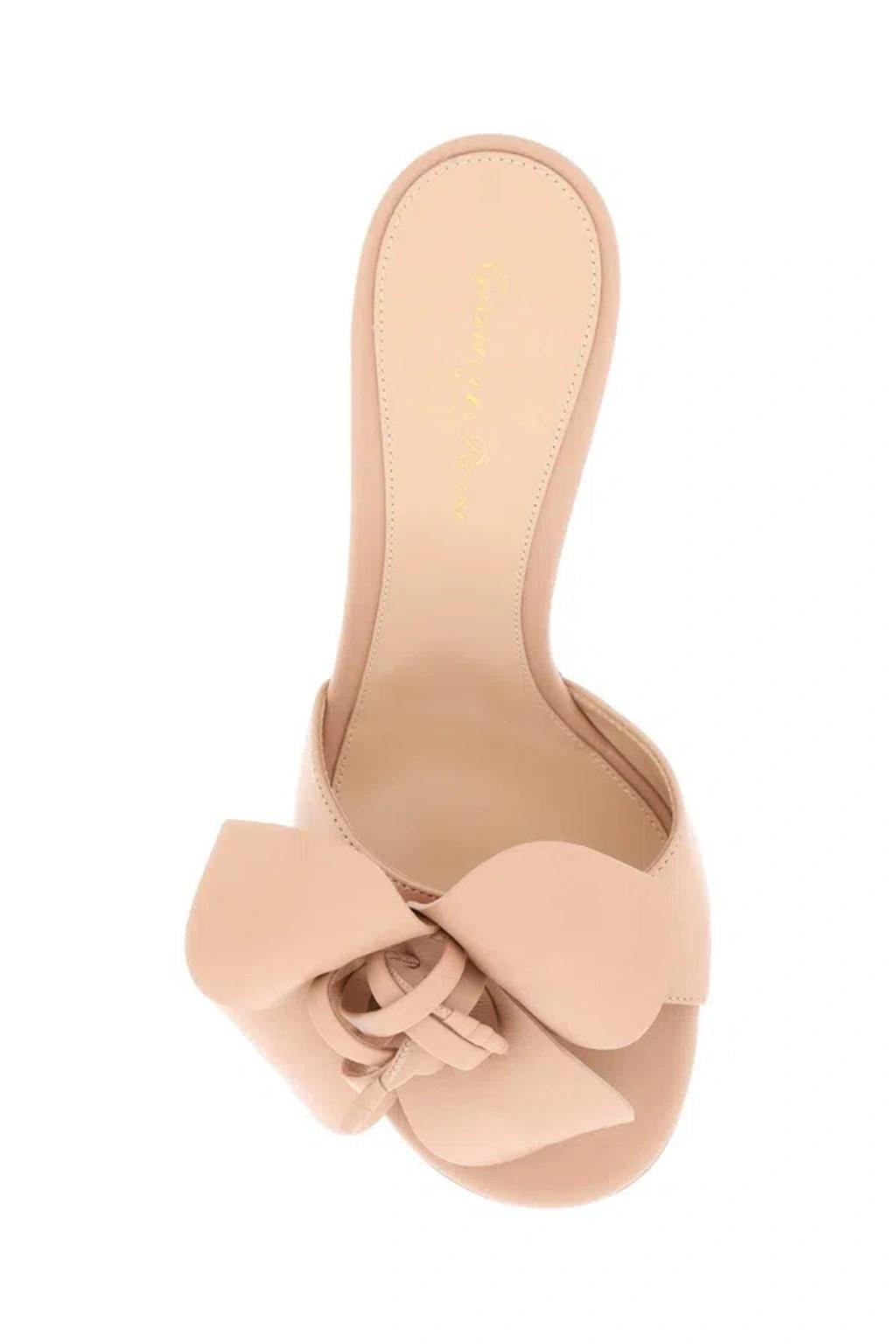 GIANVITO ROSSI Sculptural Leather Flat With Petal Details In Beige Product Image