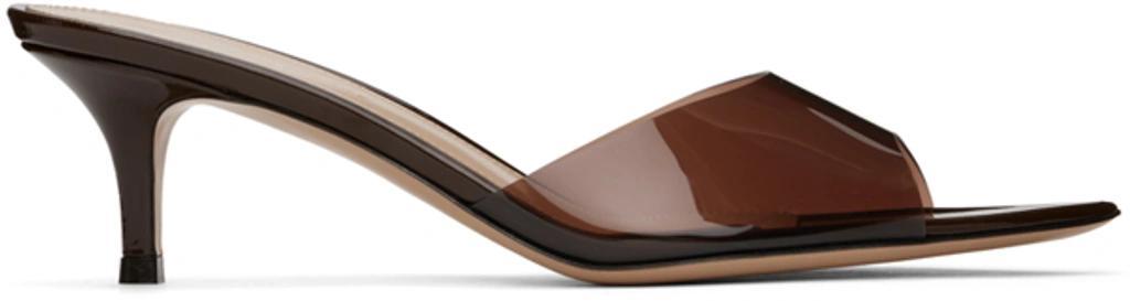 Womens Brown Vernice Open-toe Pvc Heeled Mules product image