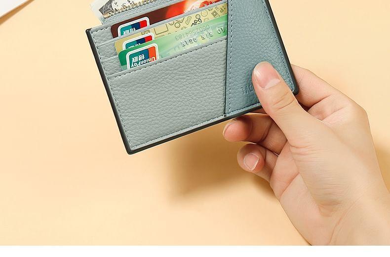 Two Tone Faux Leather Card Holder Product Image