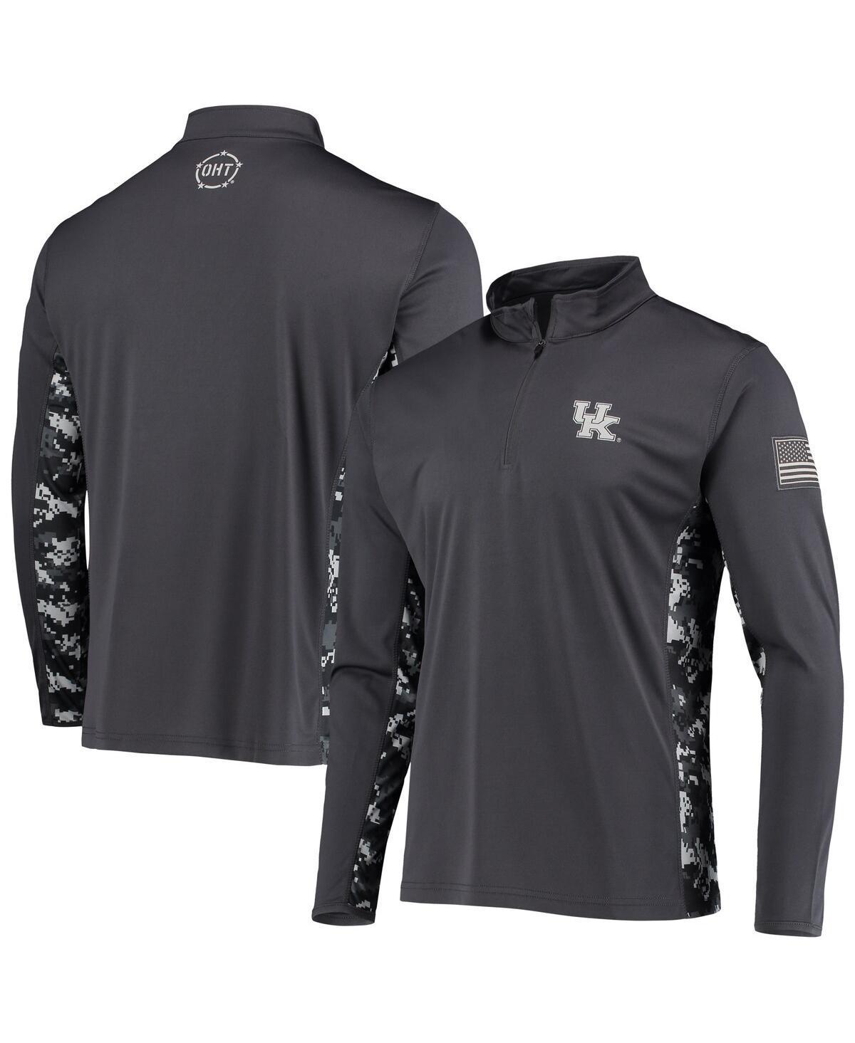 Mens Colosseum Charcoal Kentucky Wildcats Oht Military-Inspired Appreciation Digi Camo Quarter-Zip Jacket Product Image