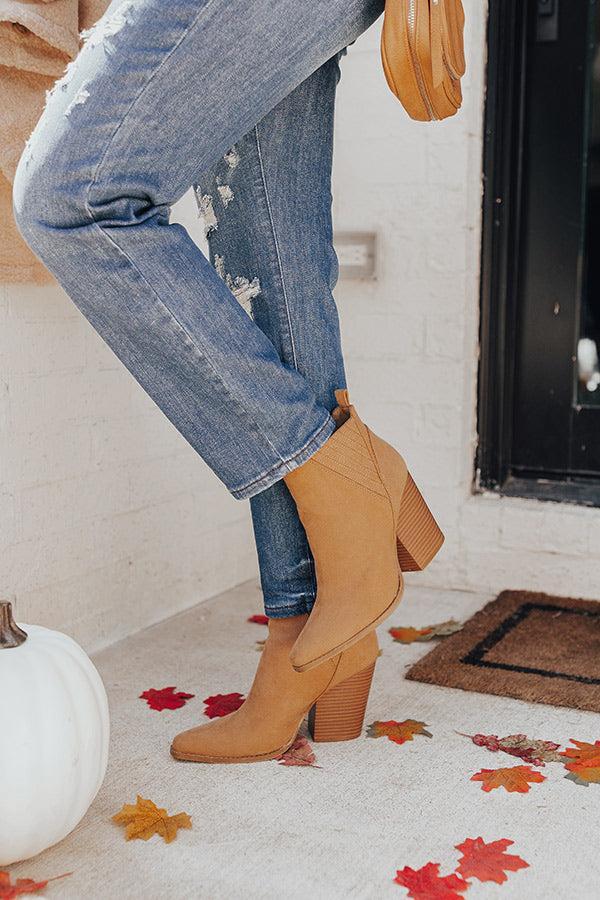 The Celine Faux Suede Bootie In Tan product image