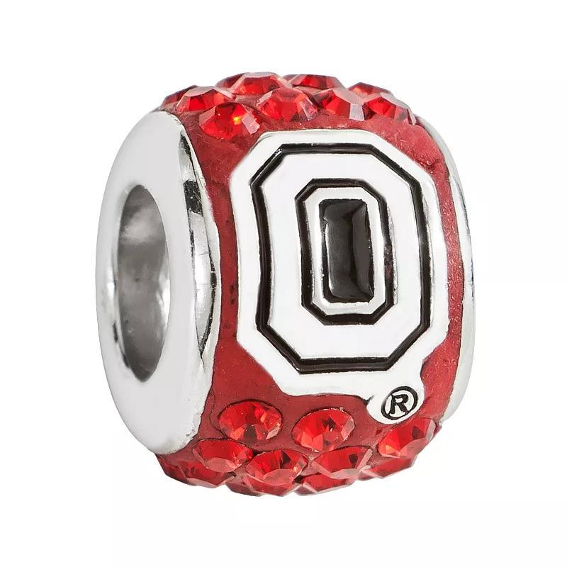 LogoArt Ohio State Buckeyes Sterling Silver Crystal Logo Bead, Womens, Red Product Image