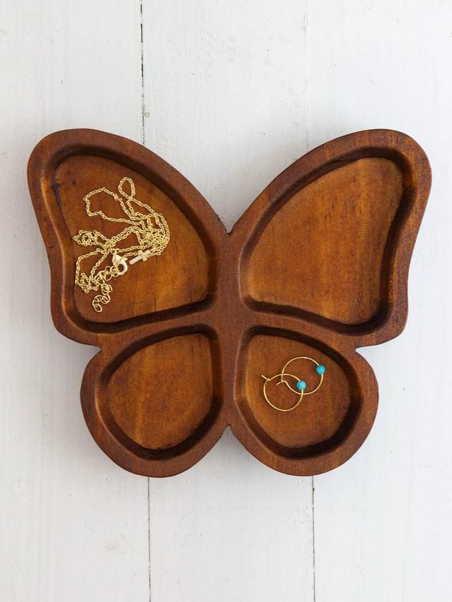 Carved Wood Trinket Dish - Butterfly Product Image