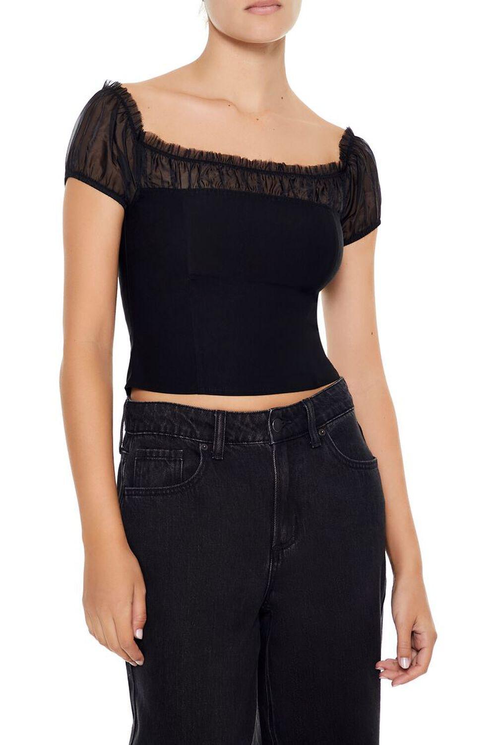 Puff-Sleeve Crop Top | Forever 21 product image