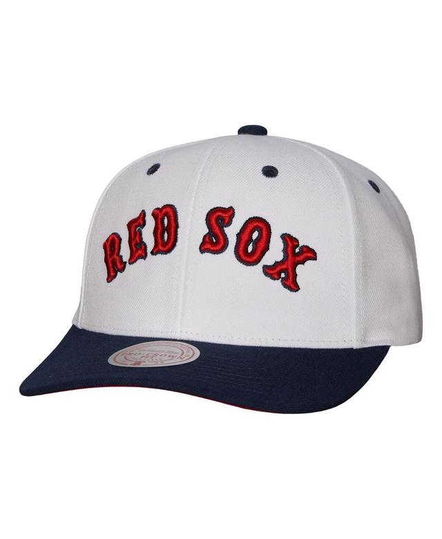 Mens Mitchell & Ness White Boston Red Sox Cooperstown Collection Pro Crown Snapback Hat Product Image