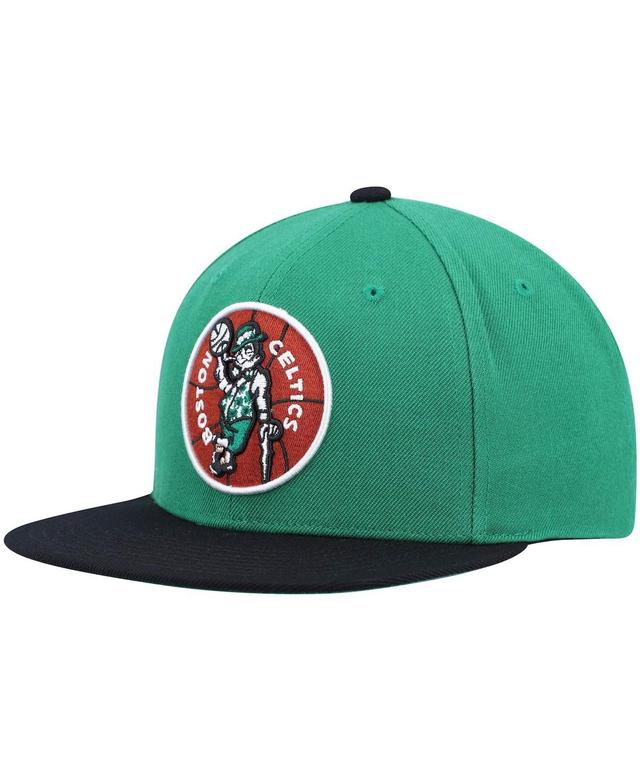 Mens Mitchell & Ness Kelly /Black Boston Celtics Hardwood Classics Team Two-Tone 2.0 Snapback Hat Product Image