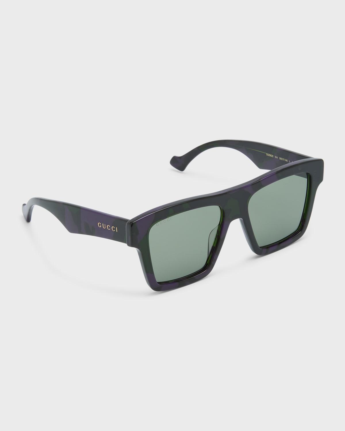 Mens GG0962Sm Acetate Rectangle Sunglasses Product Image