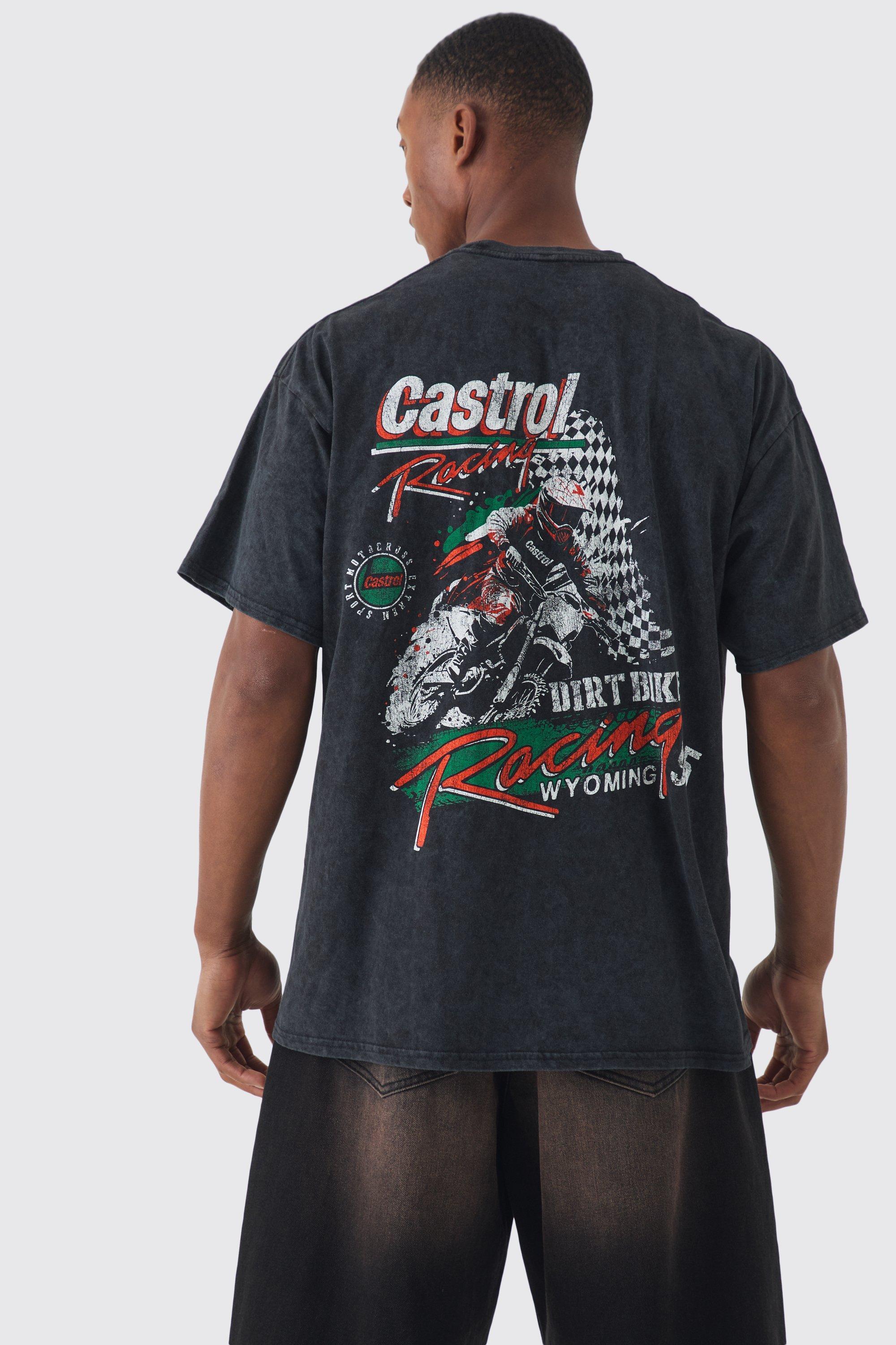 Oversized Castrol Racing Wash License T-shirt | boohooMAN USA Product Image