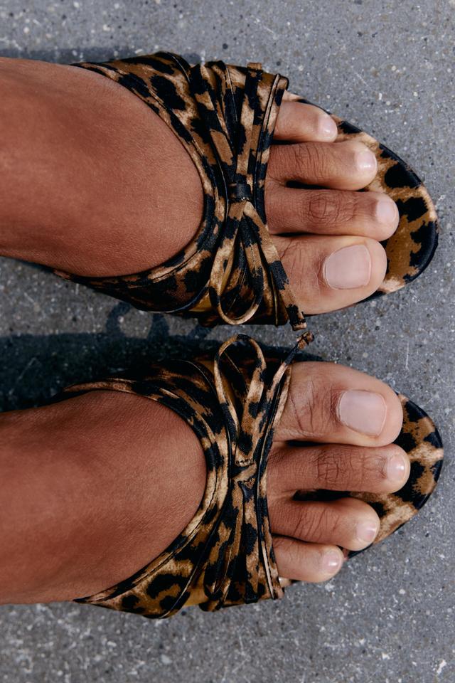 ANIMAL PRINT HEELED SANDALS Product Image