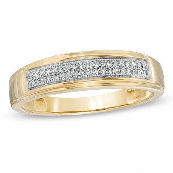 Men's 1/8 CT. T.w. Diamond Wedding Band in 10K Gold Product Image