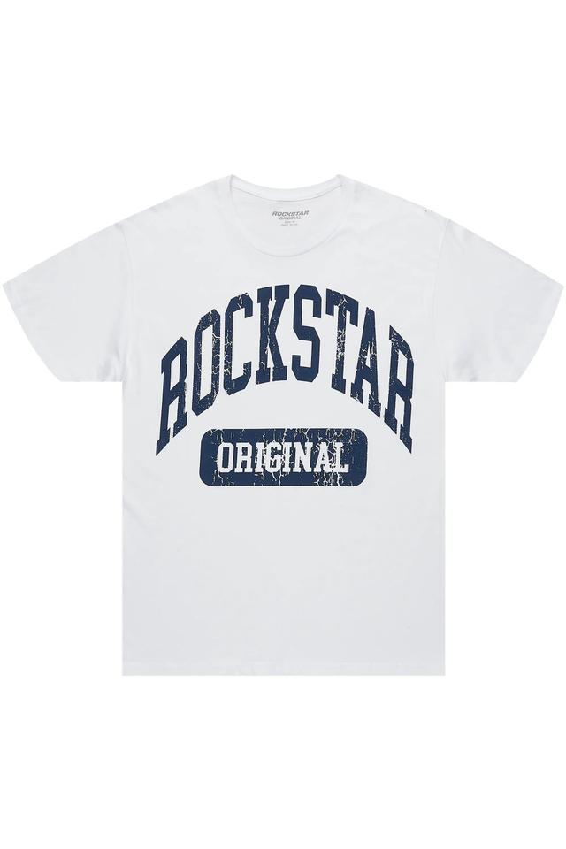 Members White/Navy Graphic T-Shirt Male Product Image