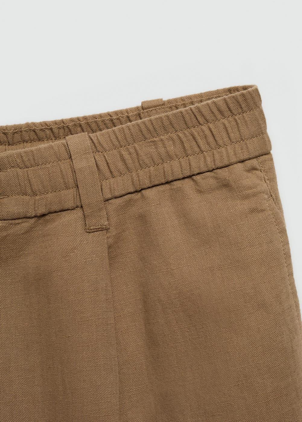 MANGO MAN - Slim-fit pants with drawstring tobacco brownMen Product Image