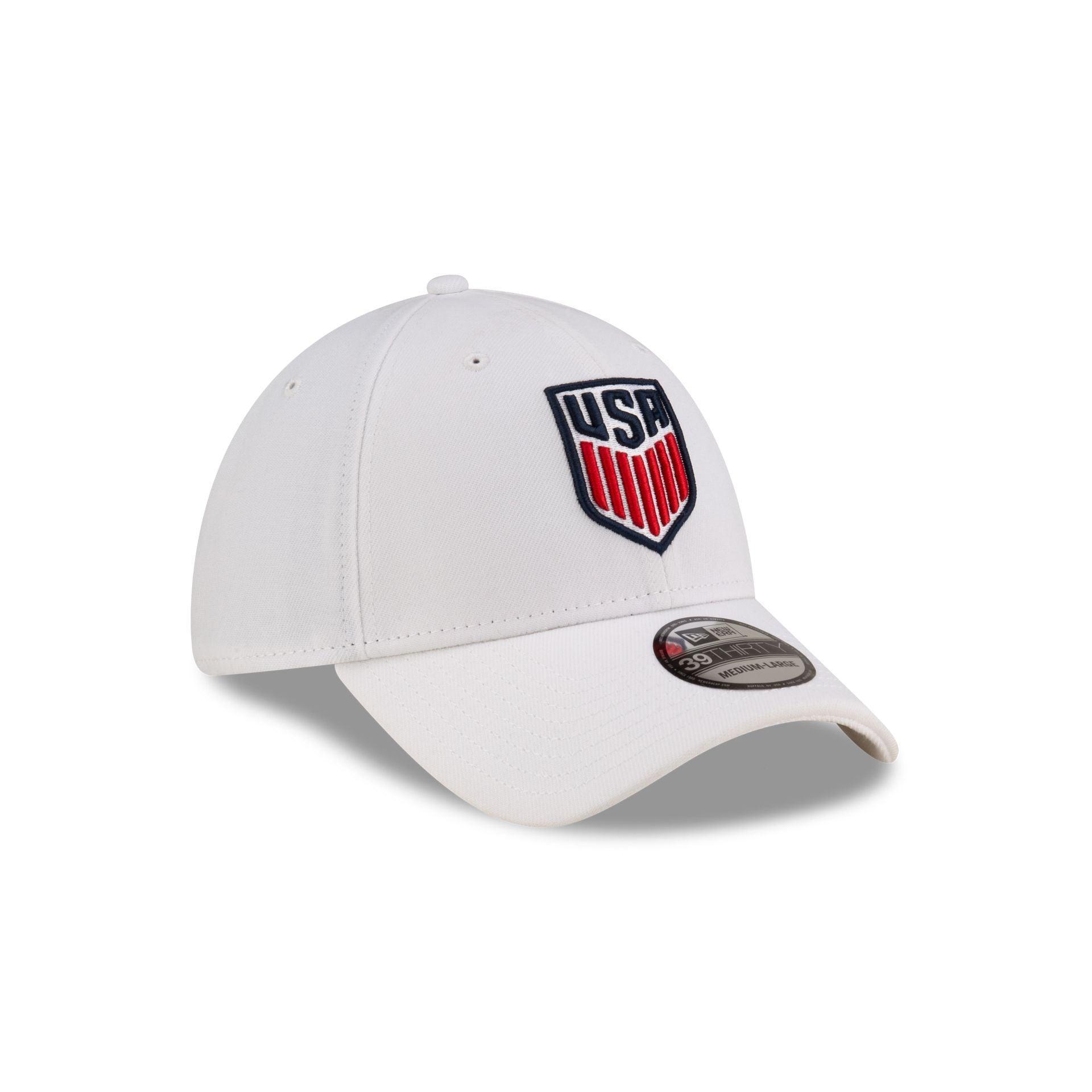 US Soccer White 39THIRTY Stretch Fit Hat Male Product Image