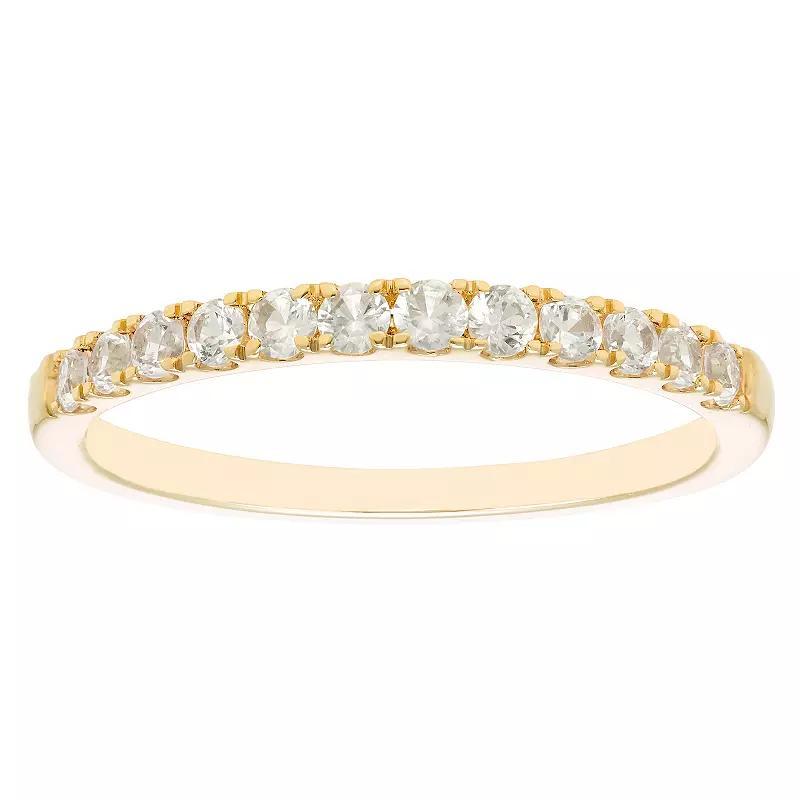 Boston Bay Diamonds 10k Gold White Sapphire Stacking Ring, Womens White Blue Product Image