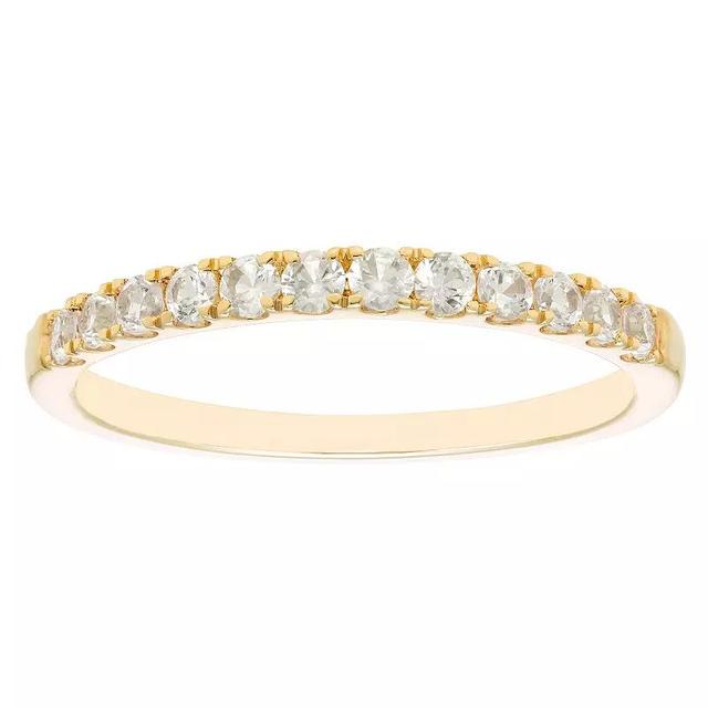 Boston Bay Diamonds 10k Gold White Sapphire Stacking Ring, Womens White Blue Product Image