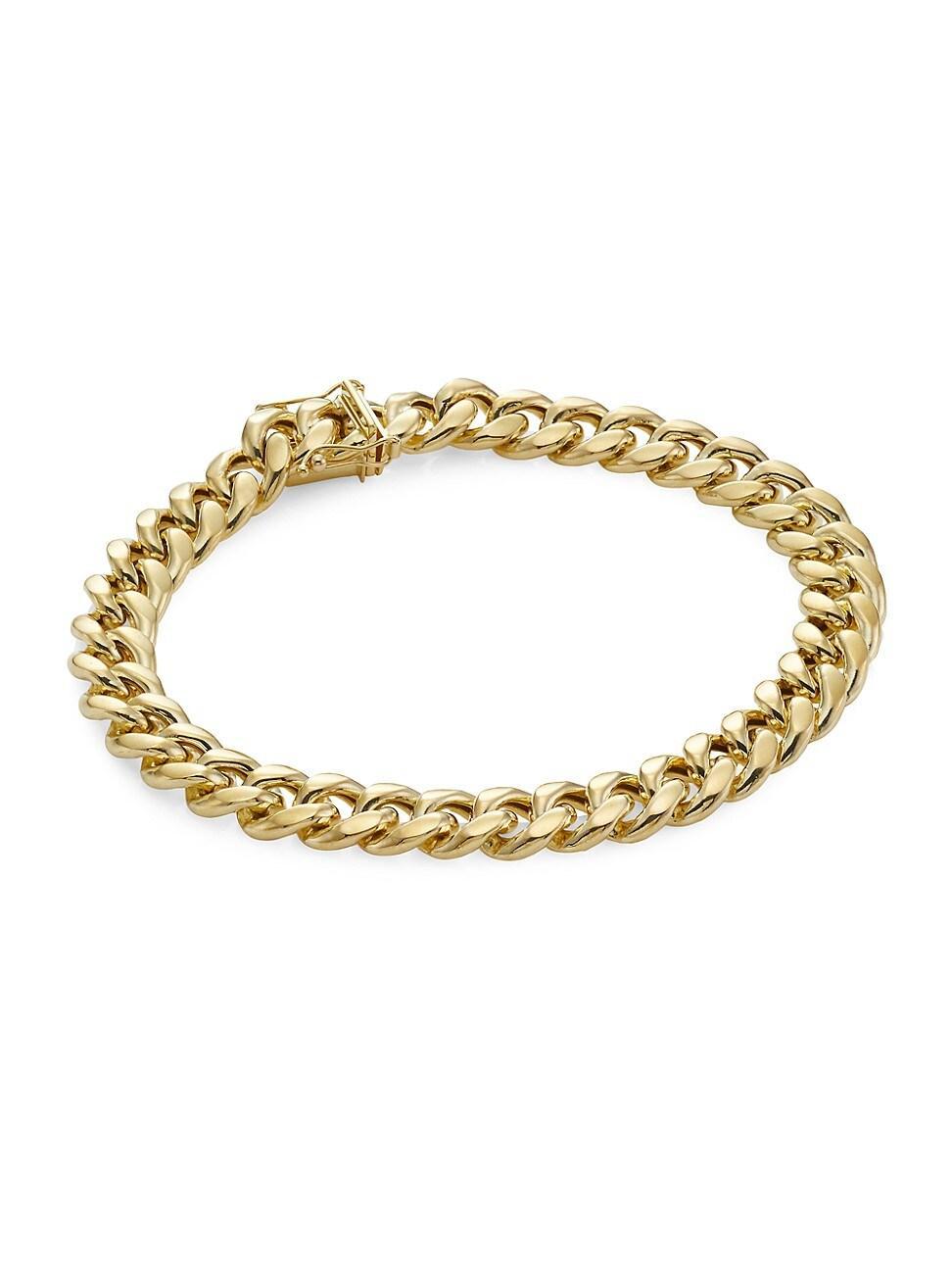 Mens 14K Yellow Gold Cuban Chain Bracelet Product Image