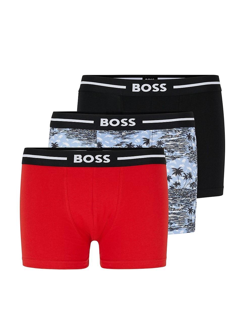 Mens Three-Pack of Stretch-Cotton Trunks Product Image