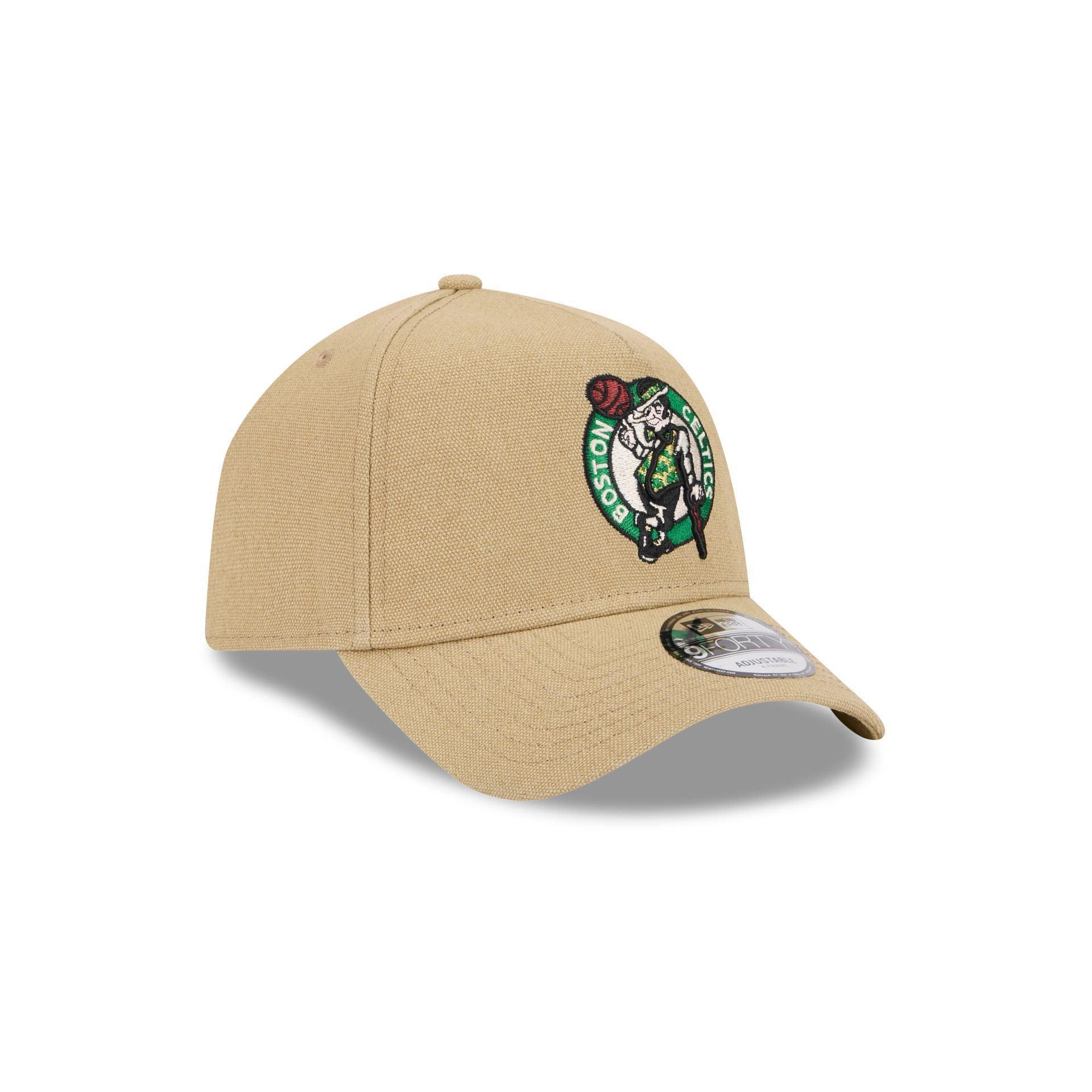 Boston Celtics Logo Essentials Khaki 9FORTY A-Frame Snapback Hat Male Product Image