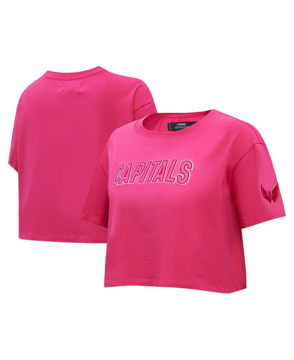 Womens Pro Standard Washington Capitals Triple Pink Cropped Boxy T-shirt Product Image