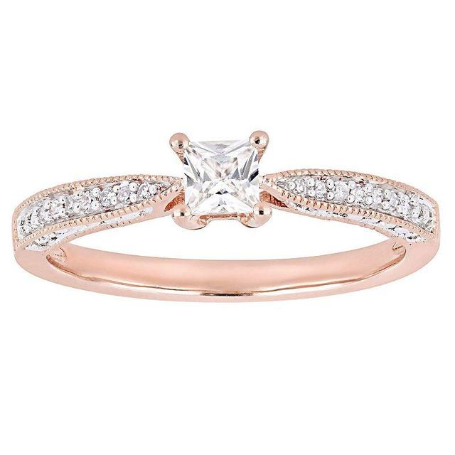 Stella Grace 18k Rose Gold Over Silver Diamond Accent & Lab-Created White Sapphire Fashion Ring, Womens Product Image