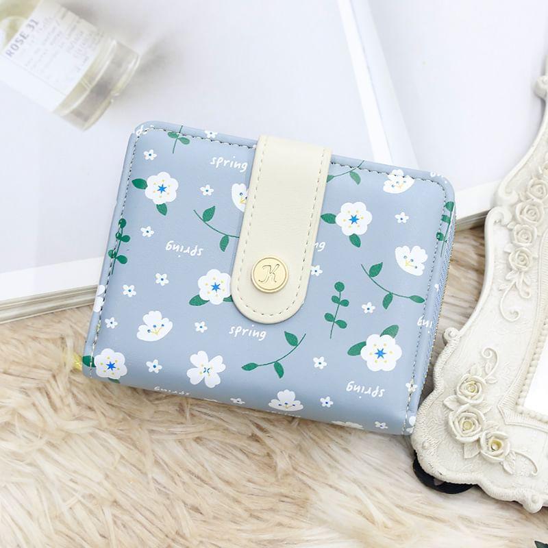 Floral Faux Leather Short Wallet Product Image