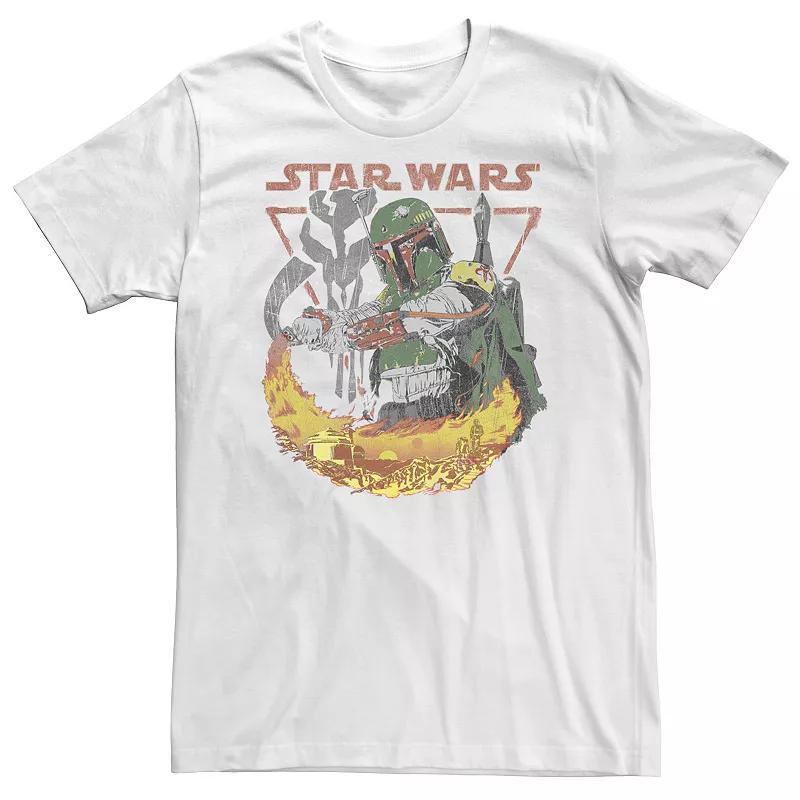 Big & Tall Star Wars Boba Fett Tatooine Flame Tee, Mens Product Image