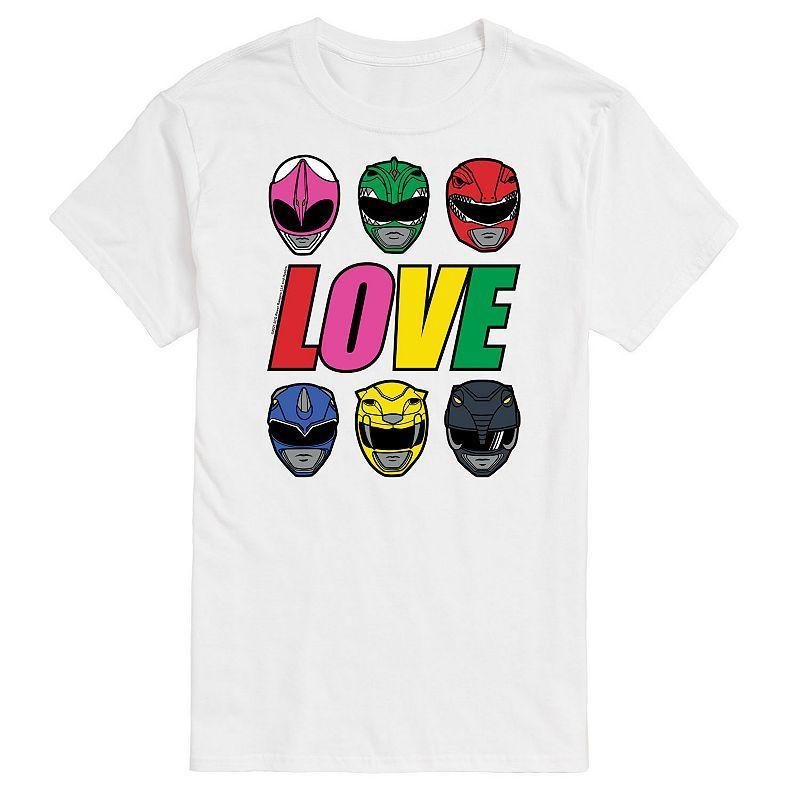 Big & Tall Power Rangers Love Rainbow Graphic Tee, Mens Product Image