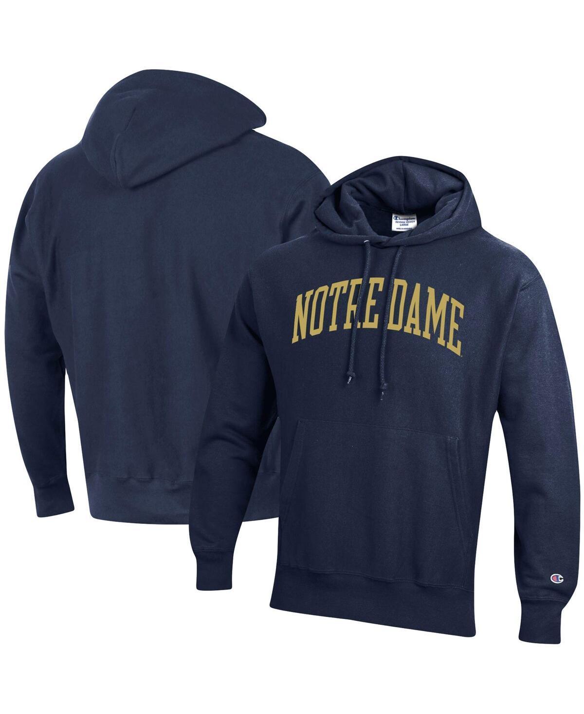 Mens Champion Notre Dame Fighting Irish Team Arch Reverse Weave Pullover Hoodie Blue Product Image