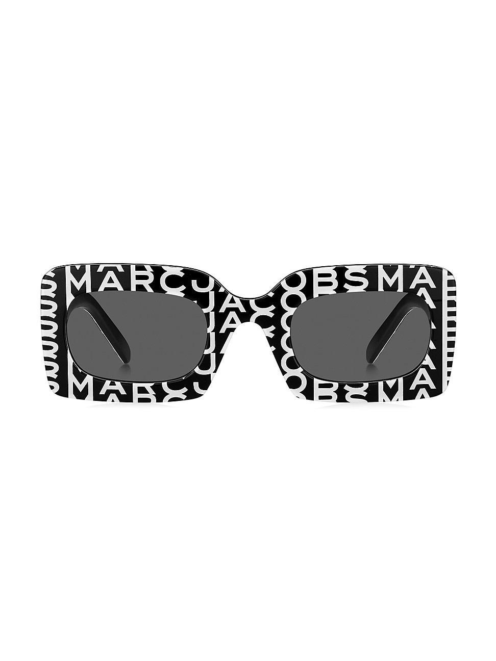 Womens 50MM Rectangle Logo Sunglasses Product Image