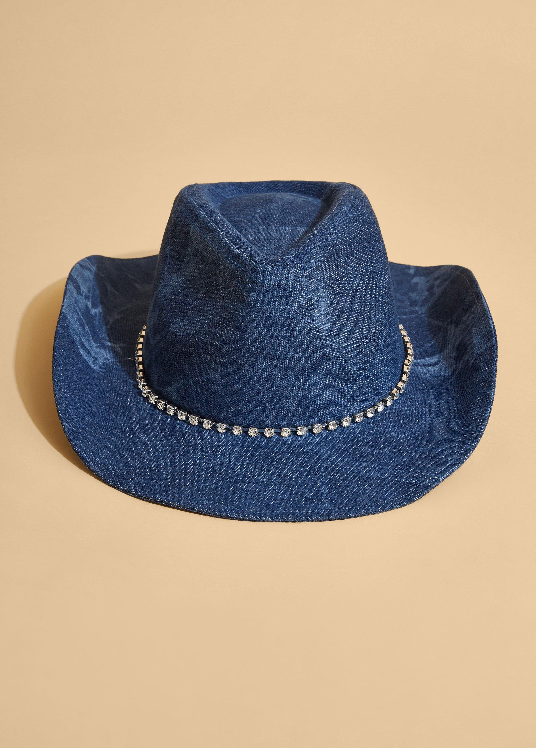 Whiskered Denim Cowboy Hat Product Image