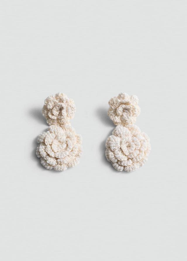 MANGO - Crochet flower earrings - One size - Women Product Image