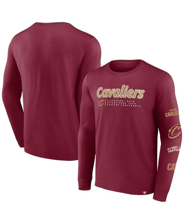 Mens Fanatics Wine Cleveland Cavaliers Baseline Long Sleeve T-shirt Product Image