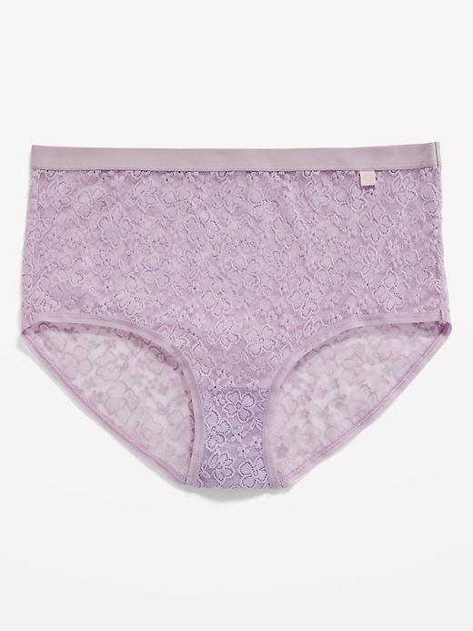 High-Waisted Lace Bikini Underwear Product Image