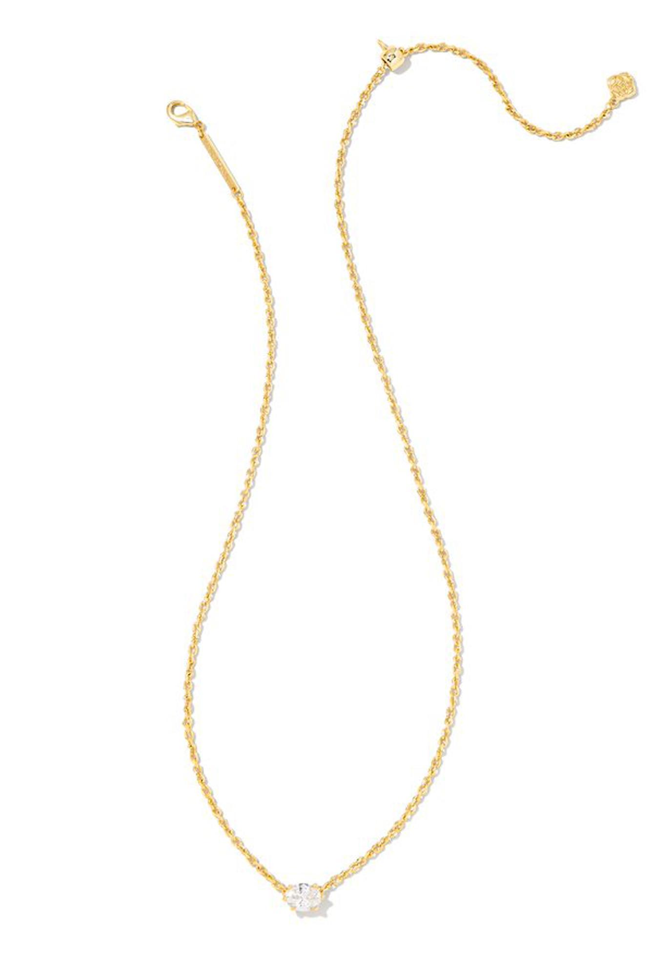 KENDRA SCOTT Cailin Pendant Necklace Gold Metal White Product Image