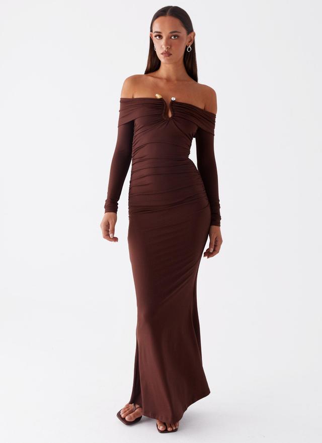 Rudy Long Sleeve Maxi Dress - Chocolate Product Image