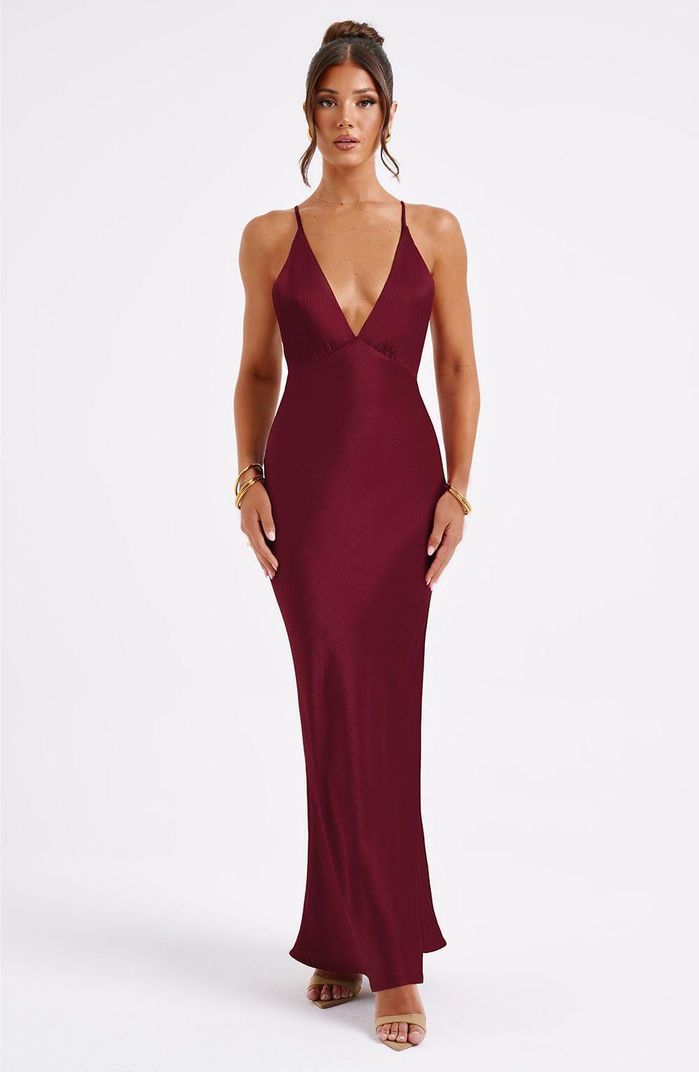 Anja Maxi Dress - Burgundy Product Image