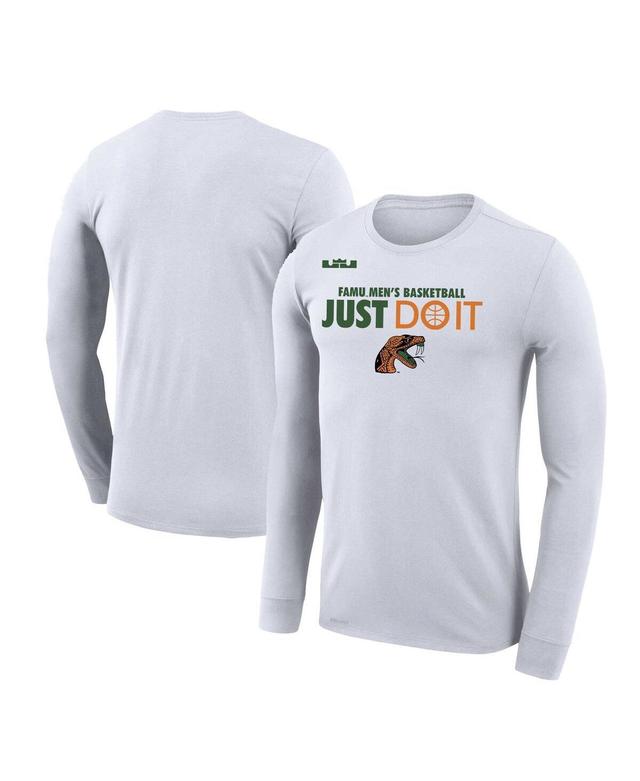 Mens Nike x LeBron James White Florida A&M Rattlers Legend Performance Long Sleeve T-shirt Product Image